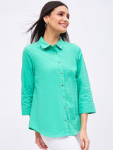 3/4 SLEEVE BUTTON DOWN SHIRT